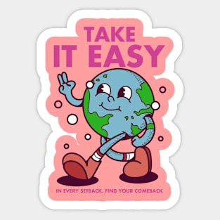 TAKE IT EASY, Character Cartoon Vintage Sticker